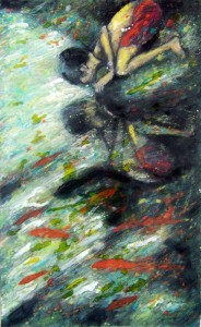 mixed media on paper, 21" x 35"