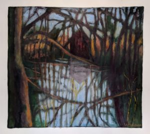 monotype oil on paper bonded to a panel 20" x 18"