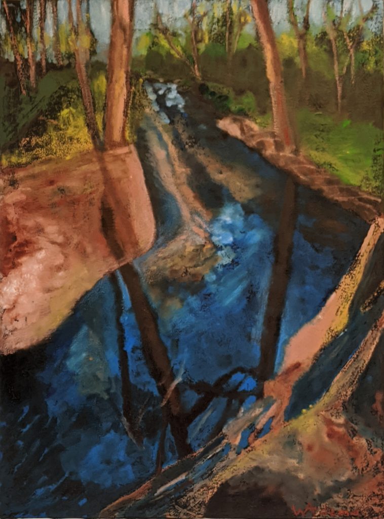 monotype oil on paper bonded to a panel 27" x 20"