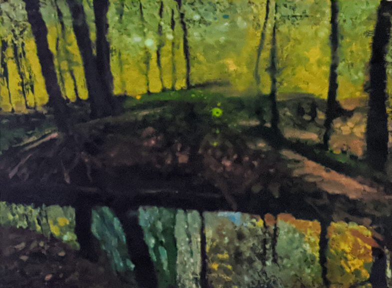 monotype oil on paper bonded to a panel 27" x 20"