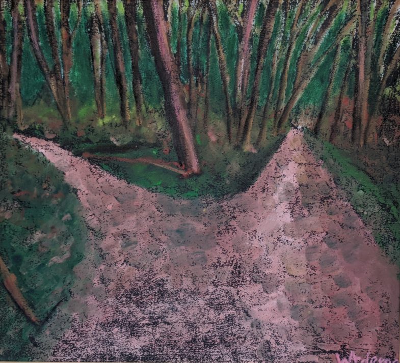 monotype oil on paper bonded to a panel 20" x 18"