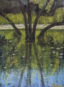 oil on paper bonded to a panel 20" x 27"