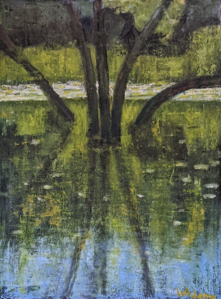 oil on paper bonded to a panel 20" x 27"