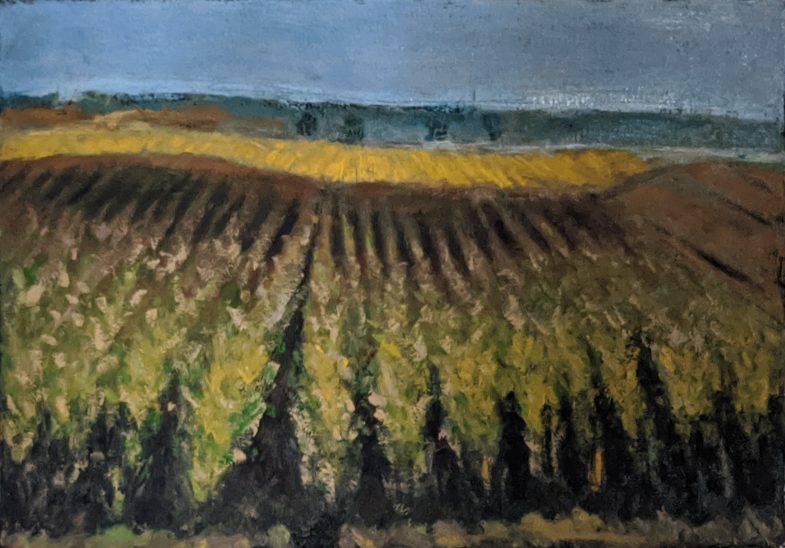 Oil on paper bonded to a panel 14" x 10"