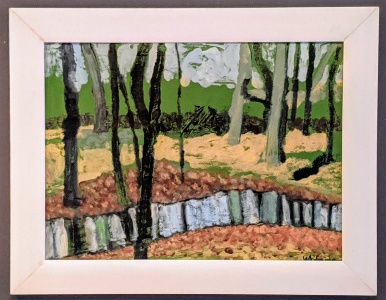 monotype painting, oil on paper bonded to a panel 27" x 20"